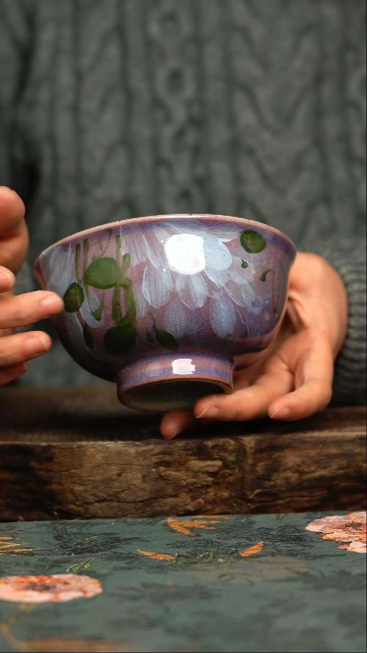 【闪购商品】杯釉下彩手工手绘同款陶器