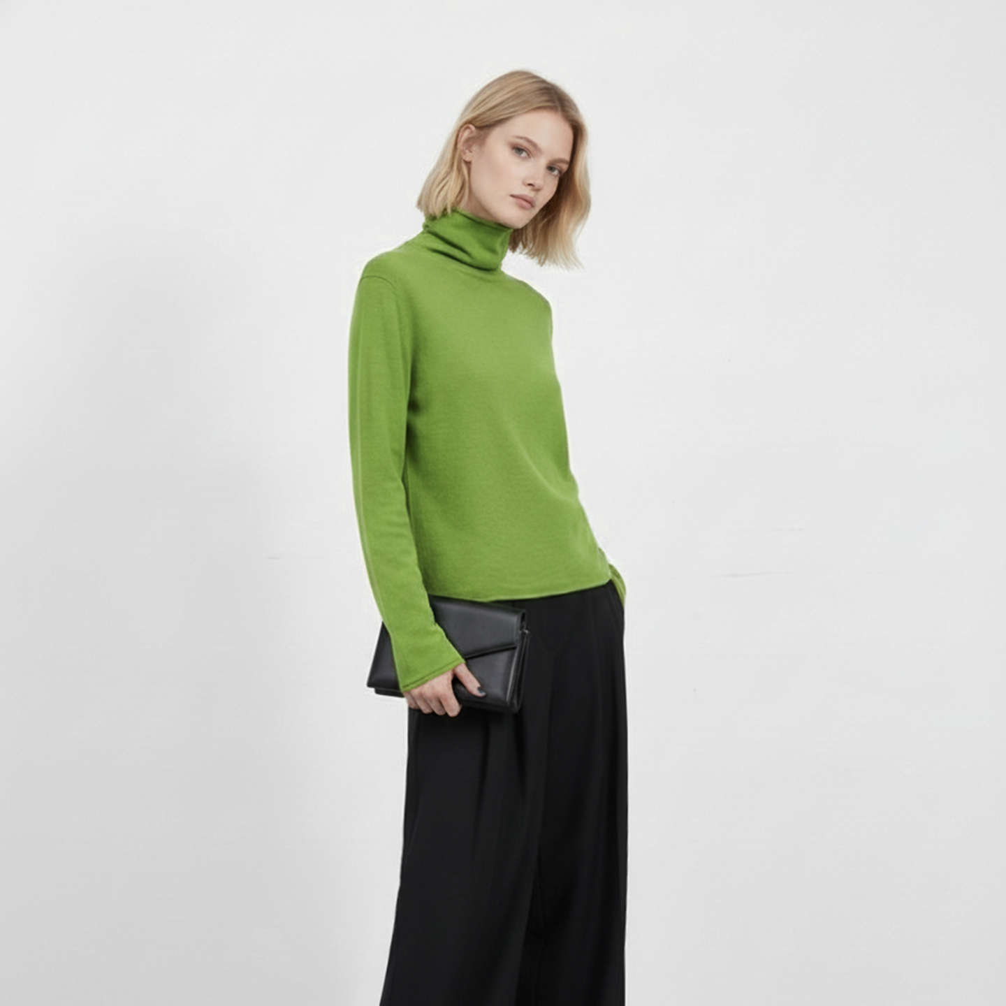 极简风高领针织衫女显瘦气质长袖打底上衣A918456