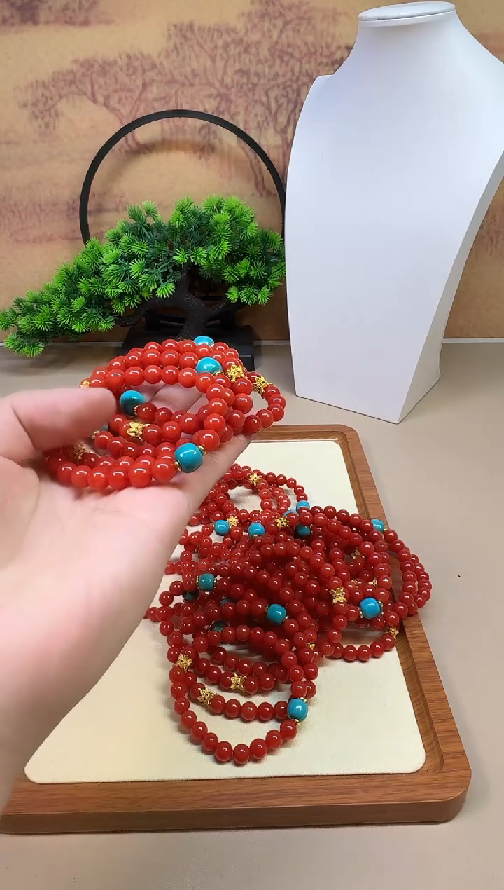 颈饰14K金镶嵌南红玛瑙A208 