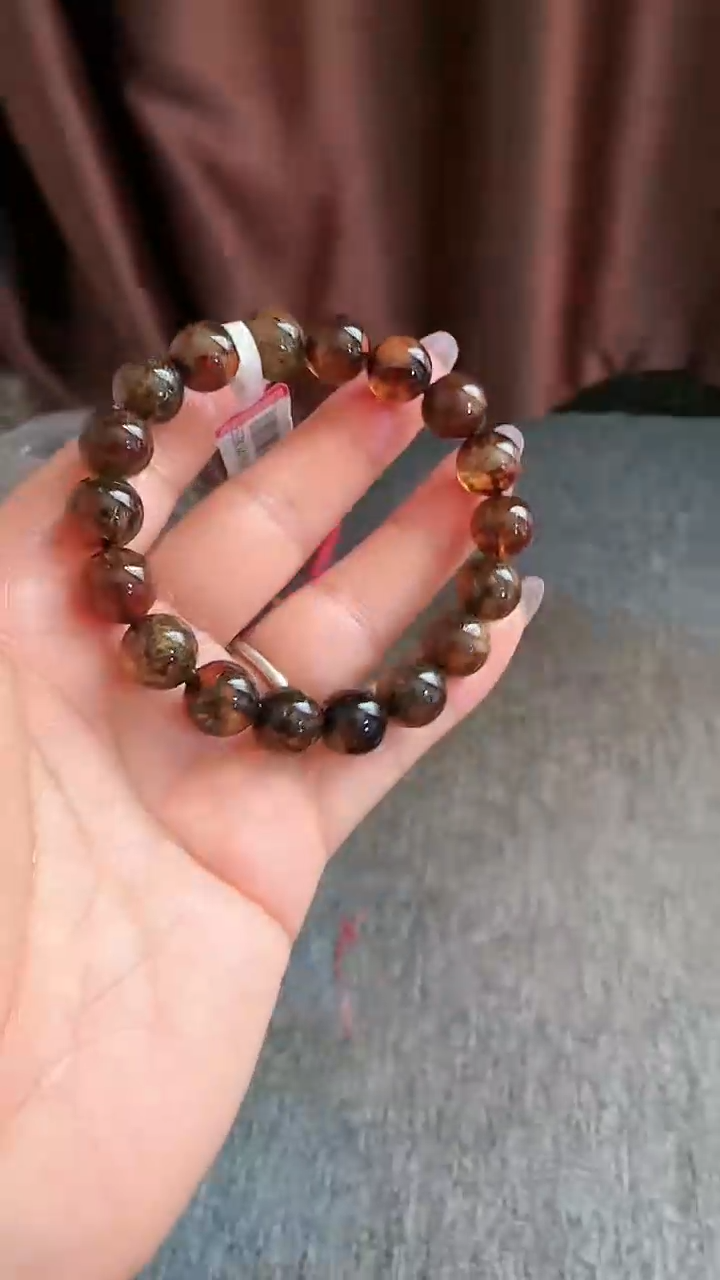 【闪购商品】琥珀手链未镶嵌规格11微瑕灵草珀手串#90