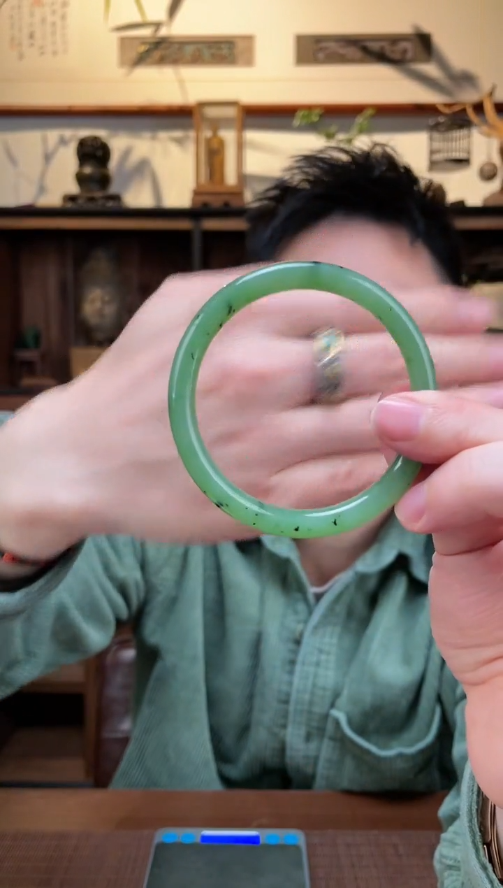 【闪购商品】和田玉手镯未镶嵌57#碧玉手镯YR