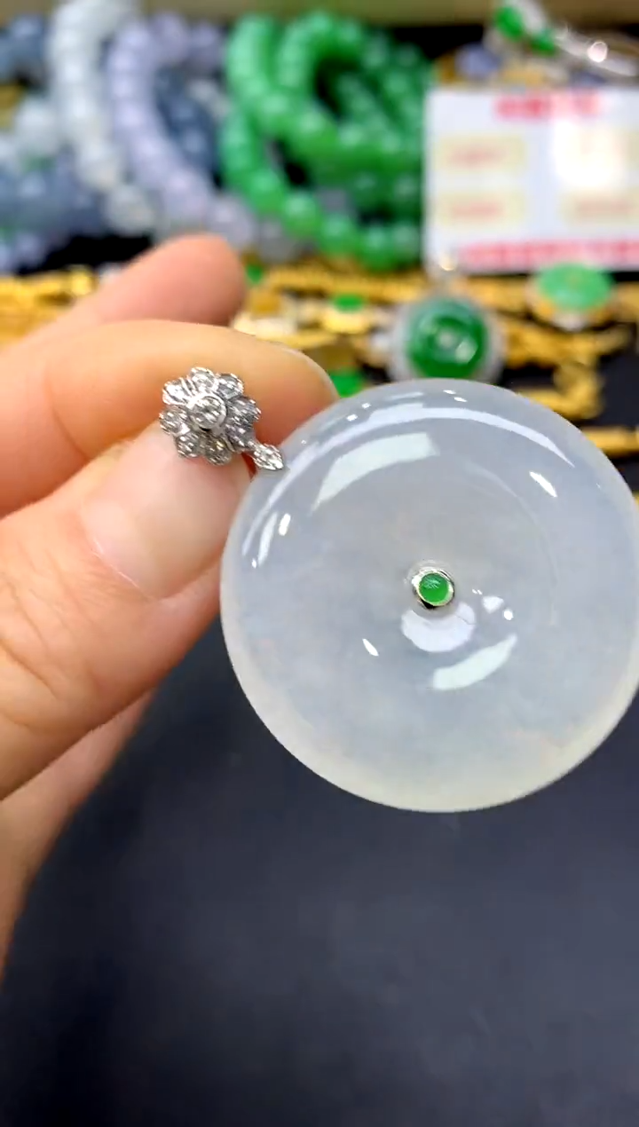 颈饰18K金镶嵌翡翠357-中国好珍宝