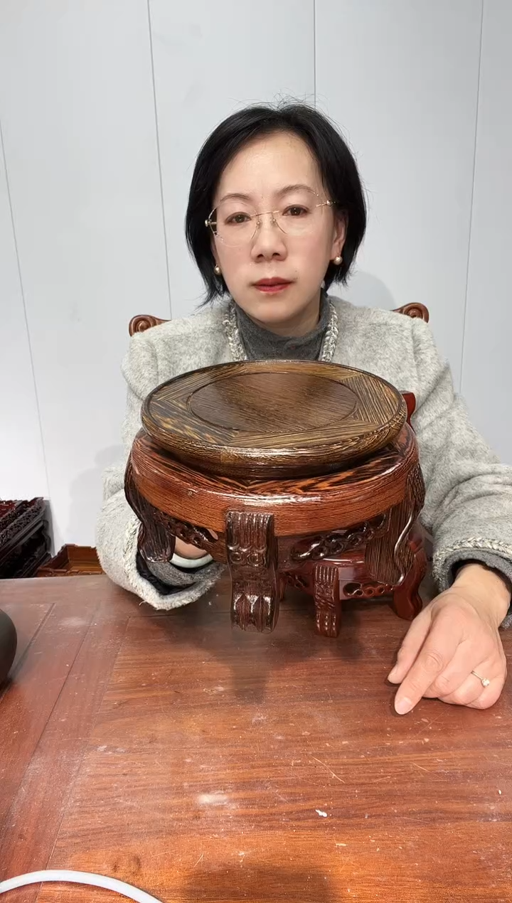 木一*风f瑕疵处理鸡翅木虎头几 15*19*11