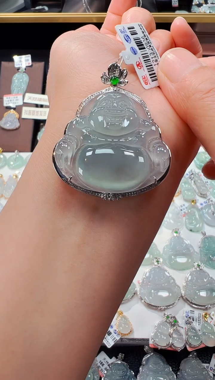 【闪购商品】翡翠吊坠(不含链)18K金镶嵌佛公吊坠936