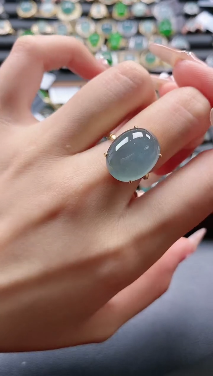 【闪购商品】翡翠戒指银S925镶嵌51151