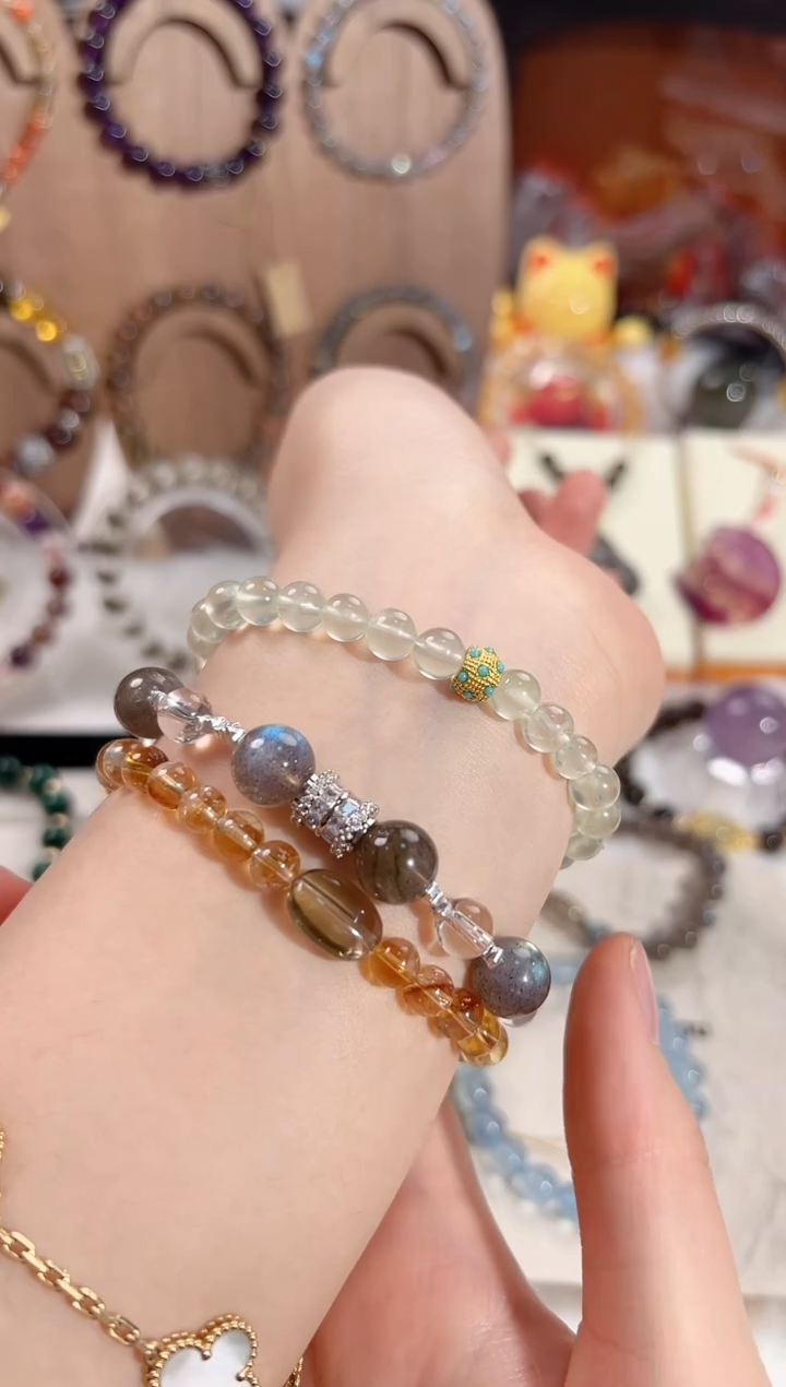 【闪购商品】水晶手链银S925镶嵌葡萄石冰透手串