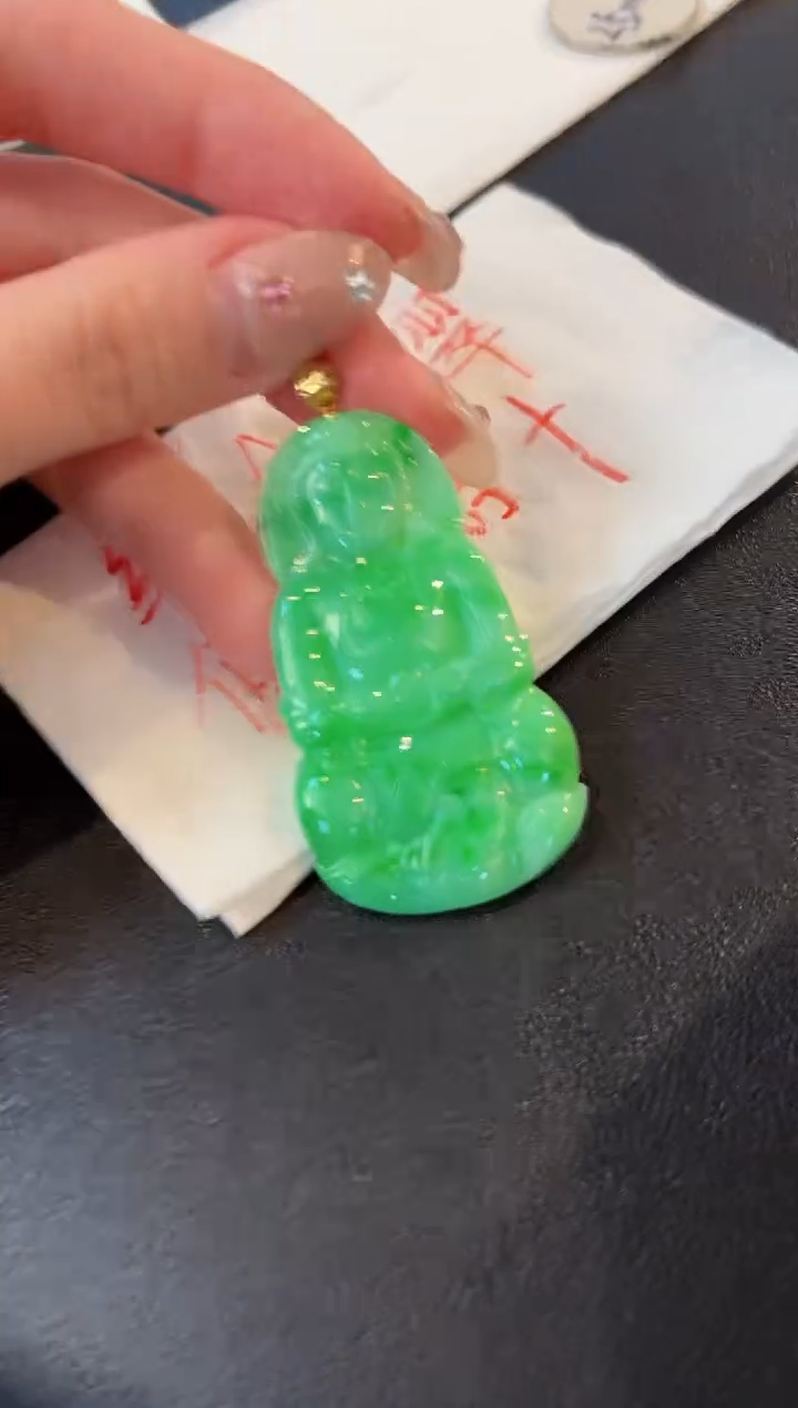 【闪购商品】翡翠颈饰18K金镶嵌缅料A货/支持复检/一件