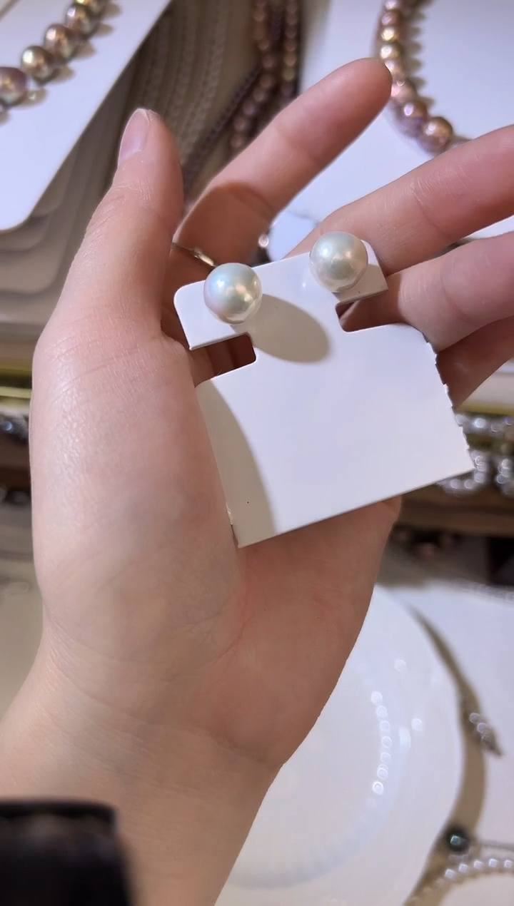 银S925镶嵌耳饰淡水珍珠C21