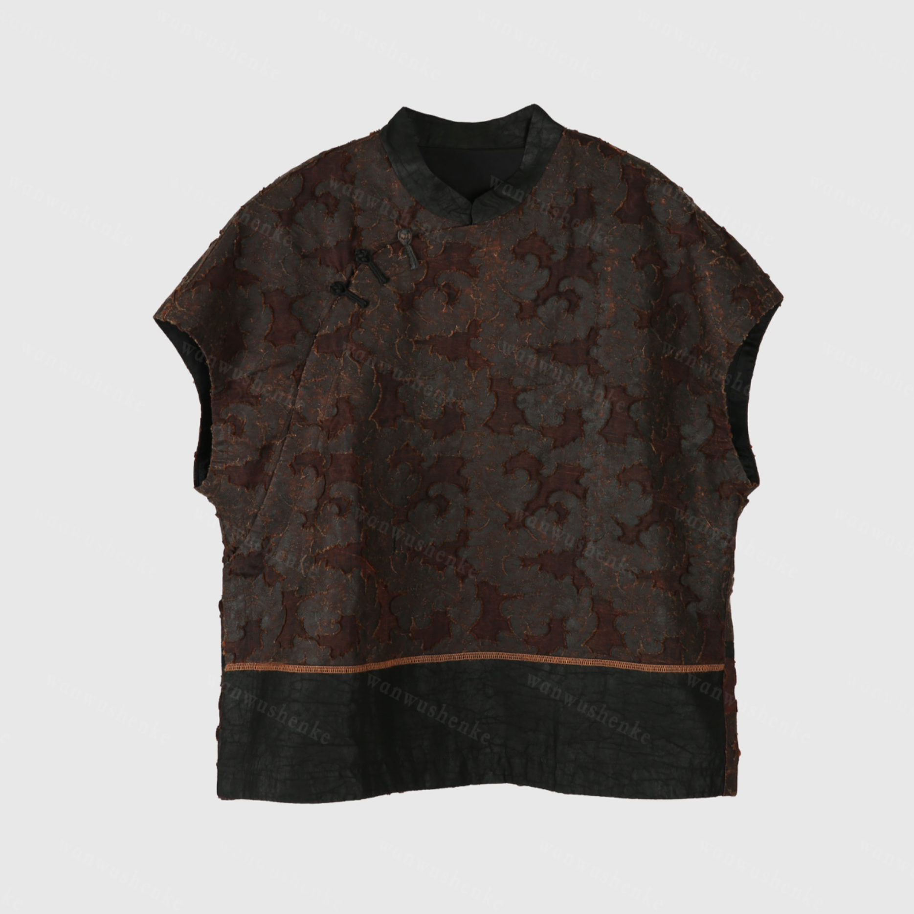 万物身客 古GB3953 重磅丝复古风设计感精致盘口马甲