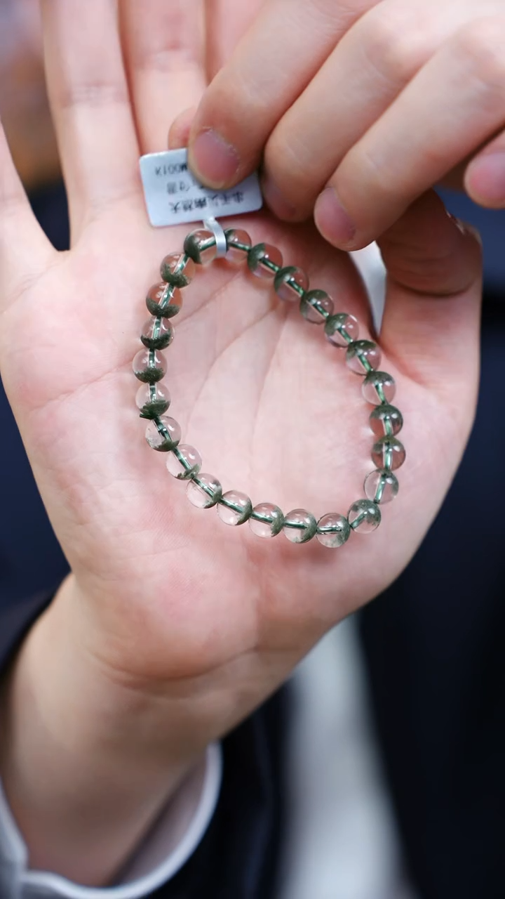 【闪购商品】水晶手链未镶嵌g125 绿幽灵手链6mm+