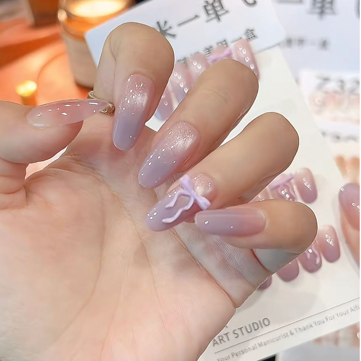 香芋奶冻  爆闪玻璃珠猫眼夏季紫色蝴蝶结