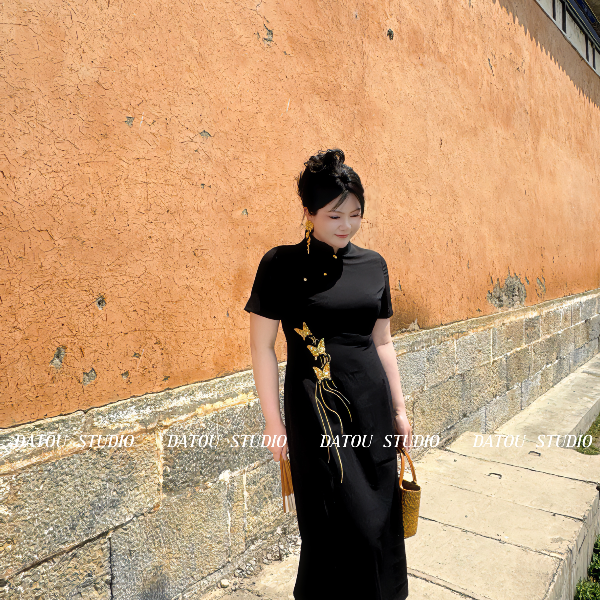 哒头.Studio【金蝶】微胖mm大码新中式2025新款显瘦氛围感连衣裙女