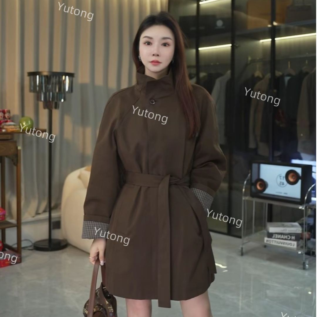 DYT HOME冬季90白鹅绒设计感时尚气质袖口拼接格子显瘦羽绒服