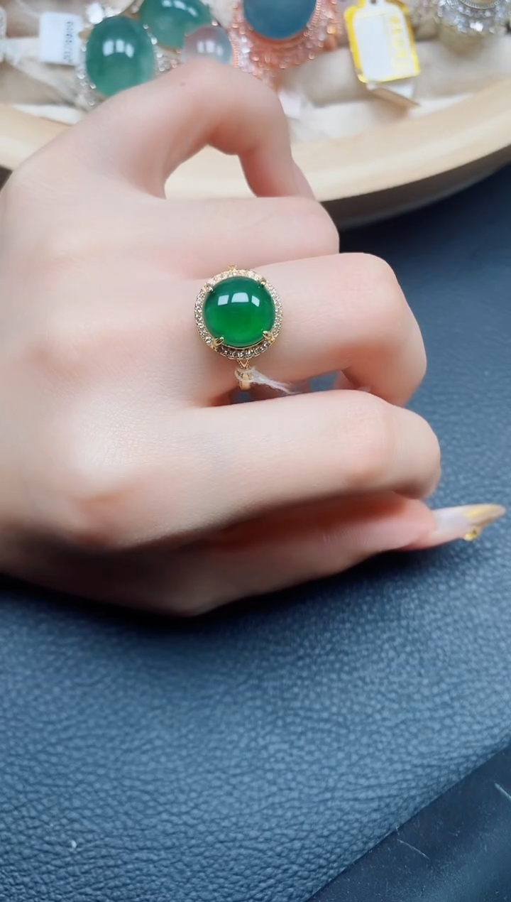 【闪购商品】翡翠戒指银S925镶嵌翡翠