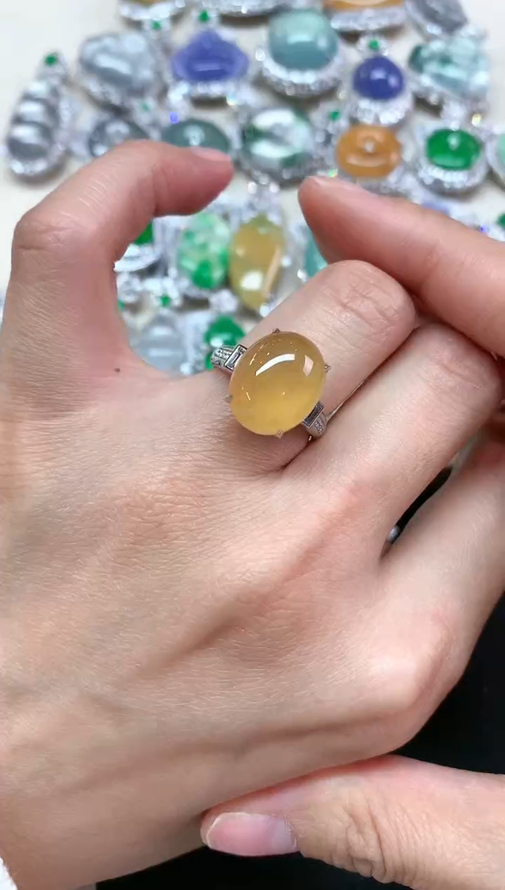 【闪购商品】翡翠戒指18K金镶嵌Q33|39800