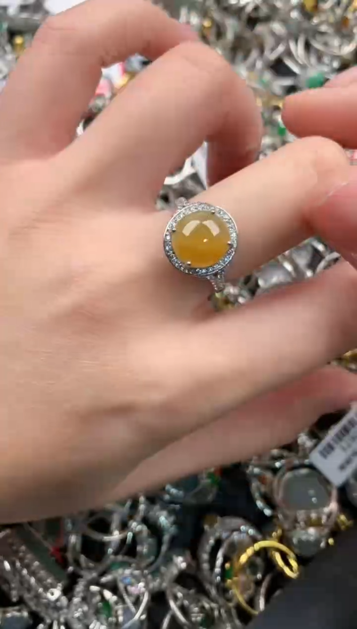 银S925镶嵌戒指翡翠13  4