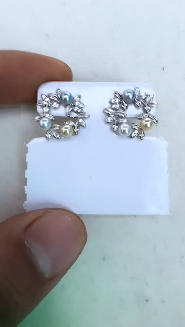 【闪购商品】海水珍珠耳饰银S925镶嵌耳钉