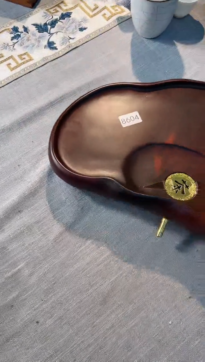 【闪购商品】大果紫檀（缅甸花梨）茶盘8604