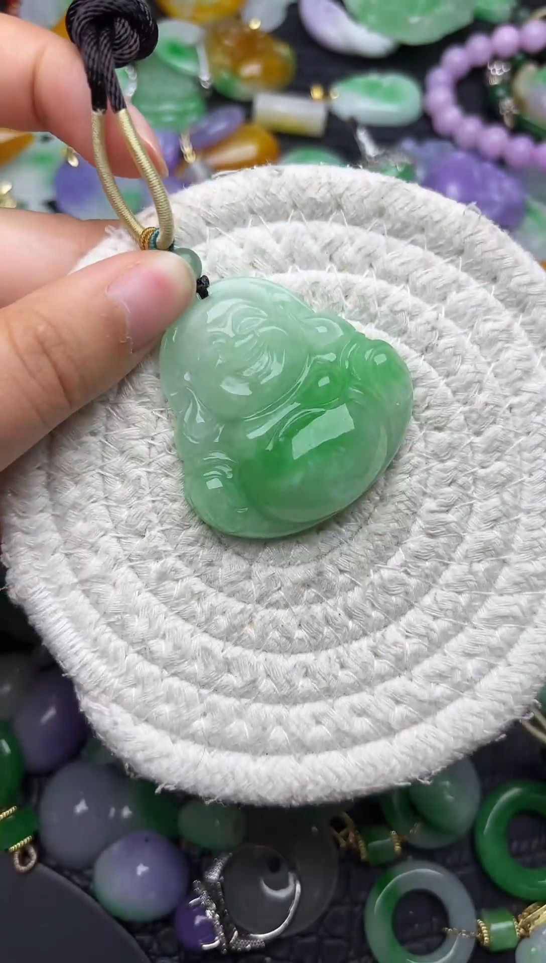 颈饰未镶嵌翡翠缅甸翡翠吊坠