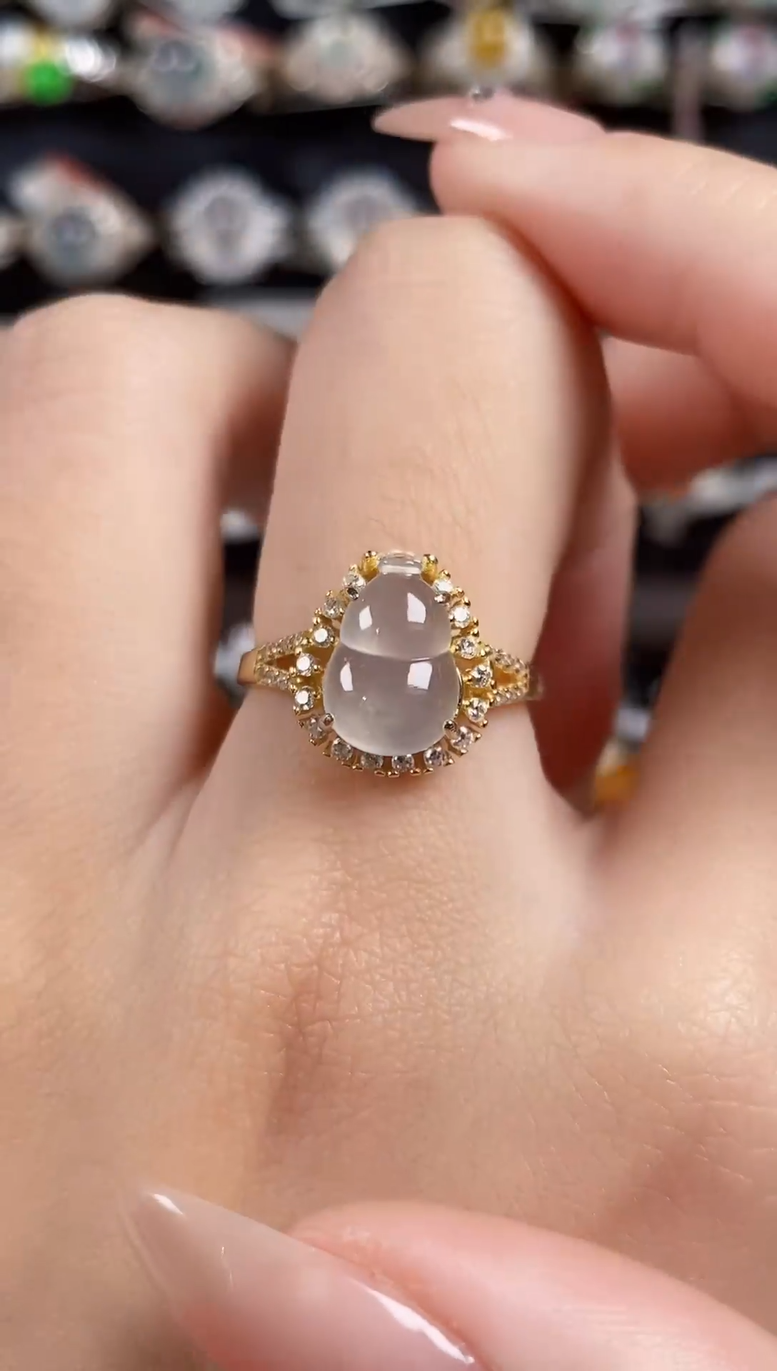 银S925镶嵌戒指翡翠天然A货翡翠11