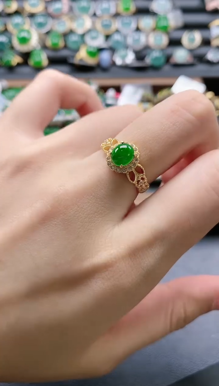 【闪购商品】翡翠戒指银S925镶嵌51151