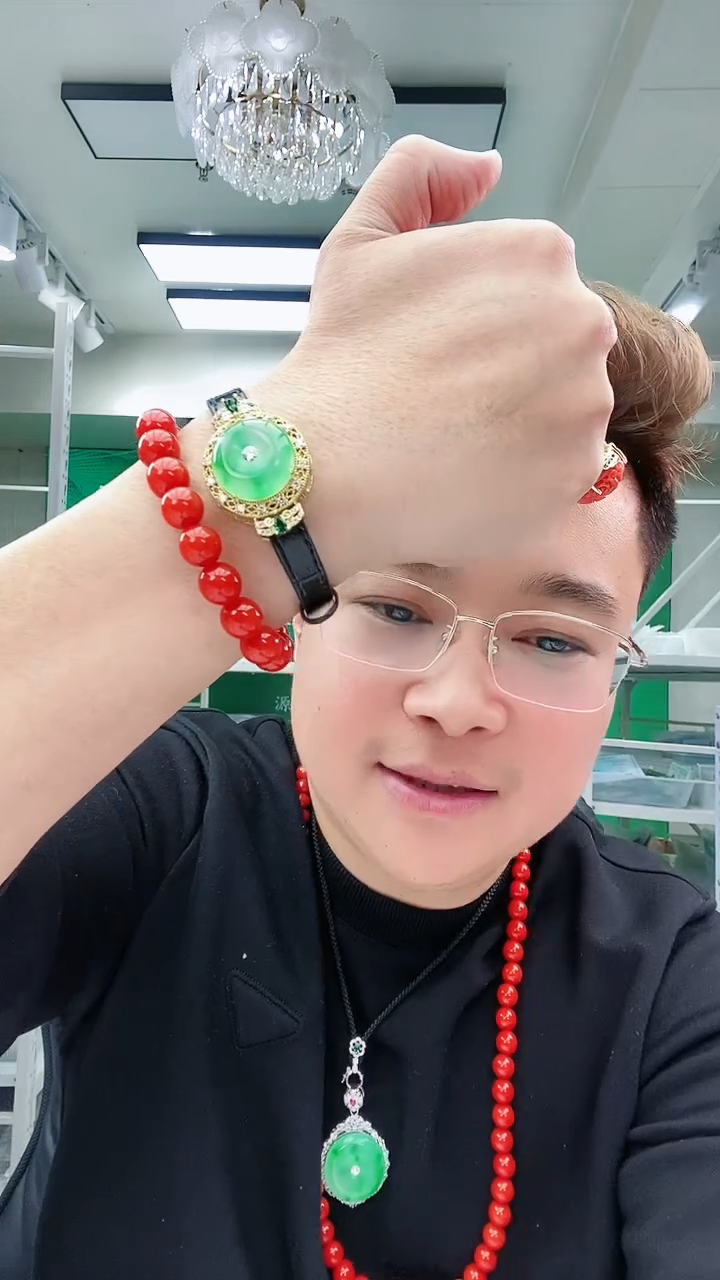 【闪购商品】翡翠手链14K金镶嵌S81手表