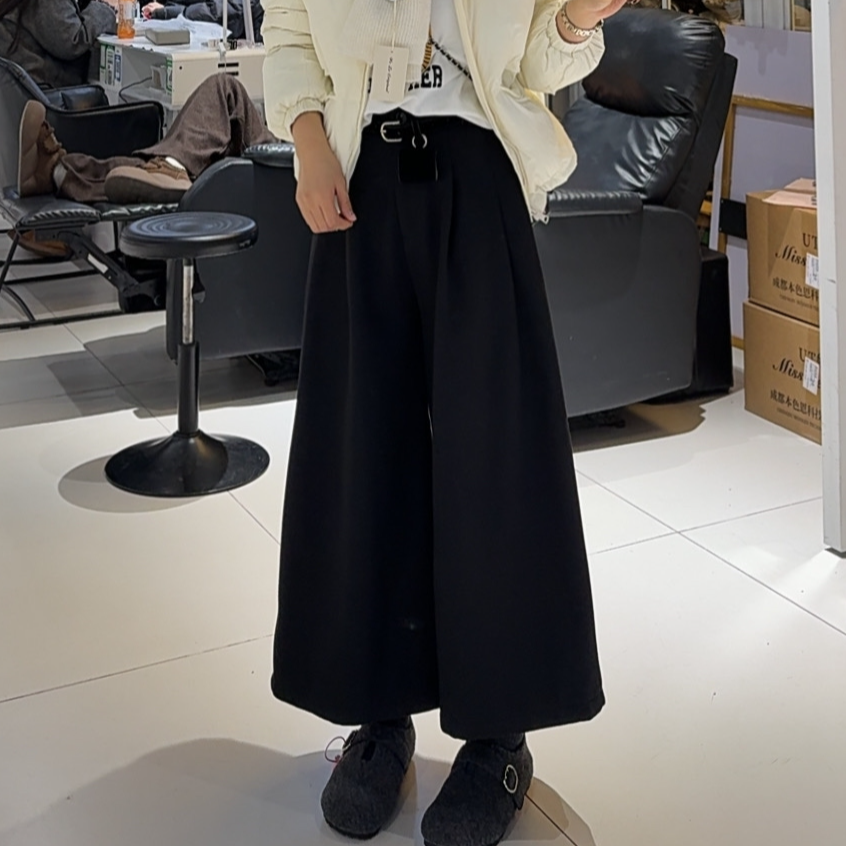 贝姐同款【八分毛呢裤】秋冬新款~复合加绒八分毛呢休闲裤650 sa