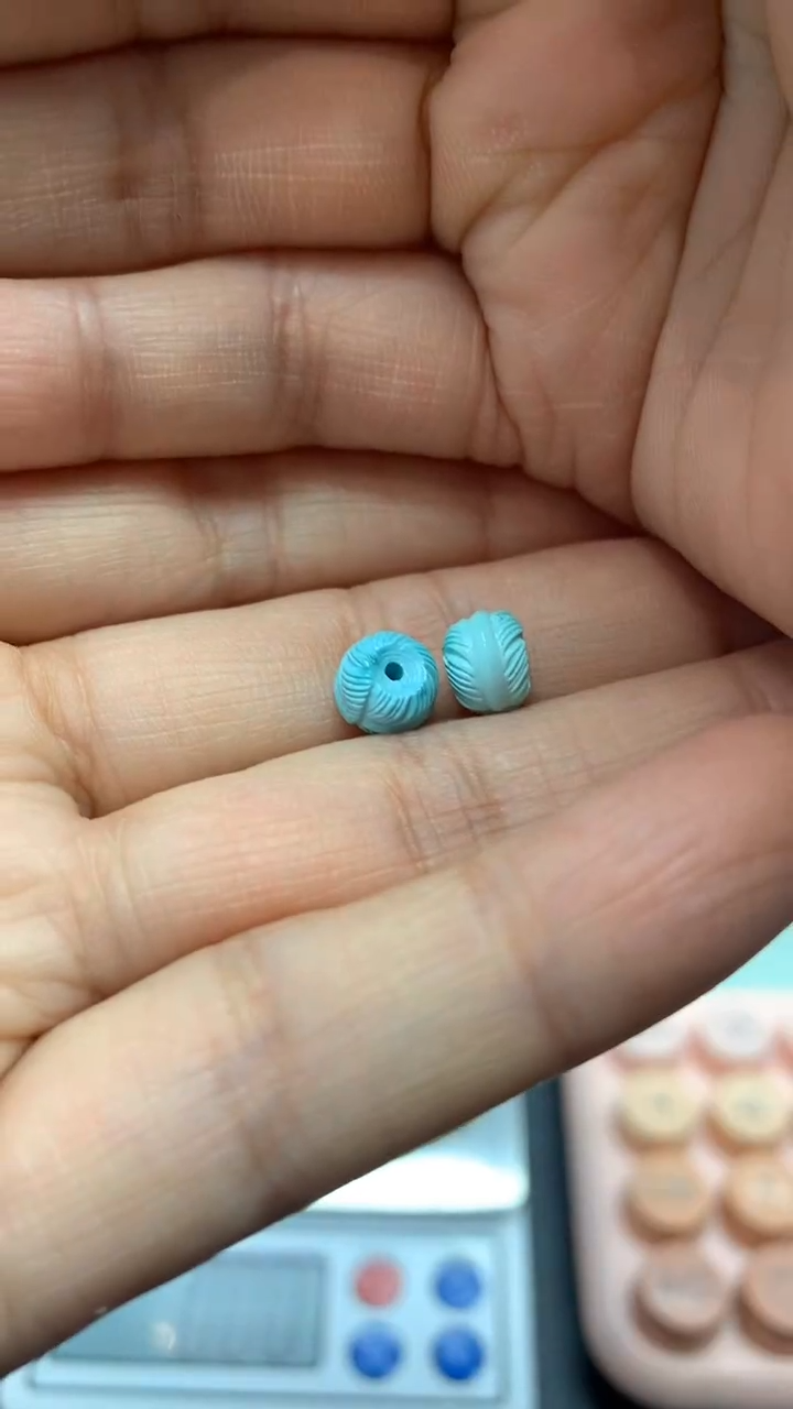 【闪购商品】绿松石珠宝奇石未镶嵌318一对