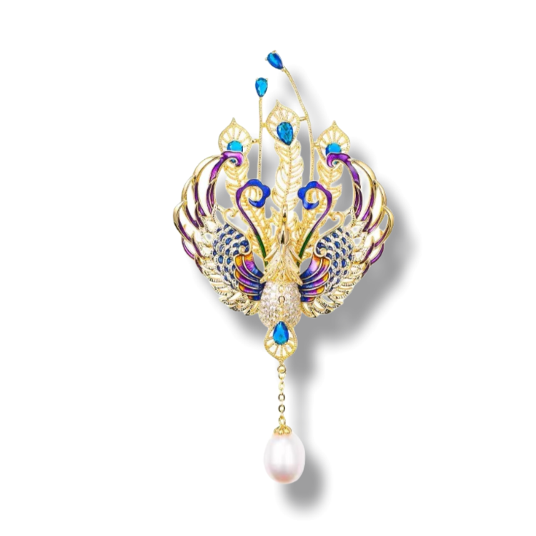 铜合金合成锆石胸针 欧货DP高品胸针-9732