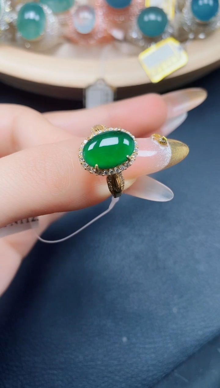 【闪购商品】翡翠戒指银S925镶嵌翡翠