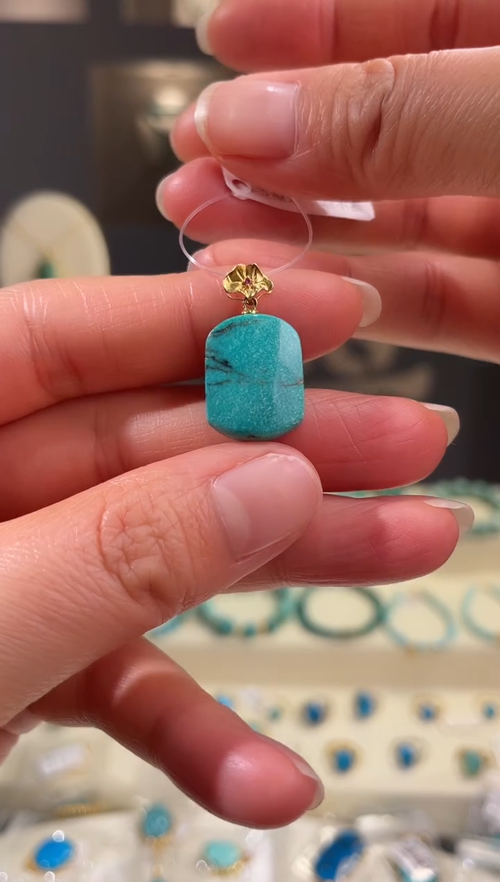 18K金镶嵌绿松石吊坠(不含链)1