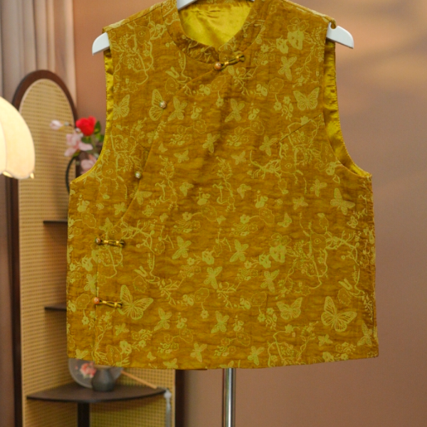 【金蝶】秋季百搭外穿气质国风洋气百搭新中式轻奢复古提花马甲女