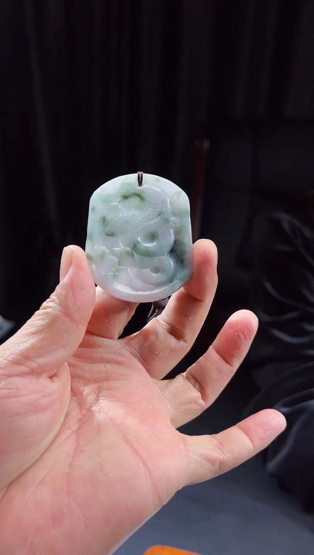 【闪购商品】翡翠颈饰未镶嵌天然A货翡翠（多样性发）蛇牌12142