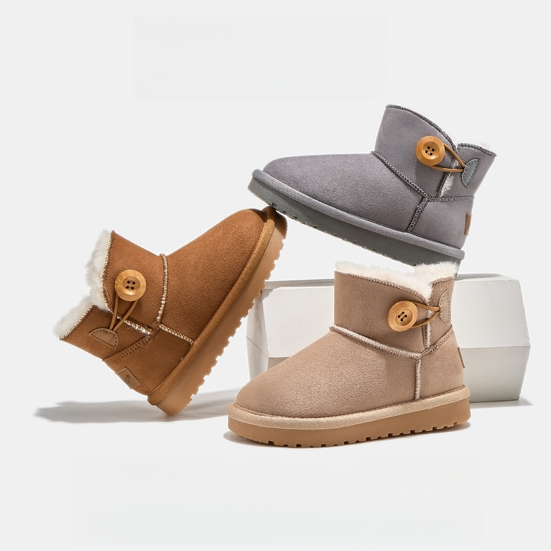 雪地靴1232儿童冬季加绒加厚时尚软底男女童保暖棉鞋雪地靴①区