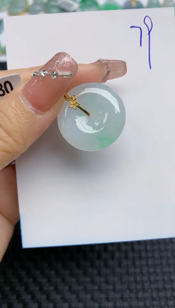 【闪购商品】翡翠颈饰18K金镶嵌天然A货翡翠 79