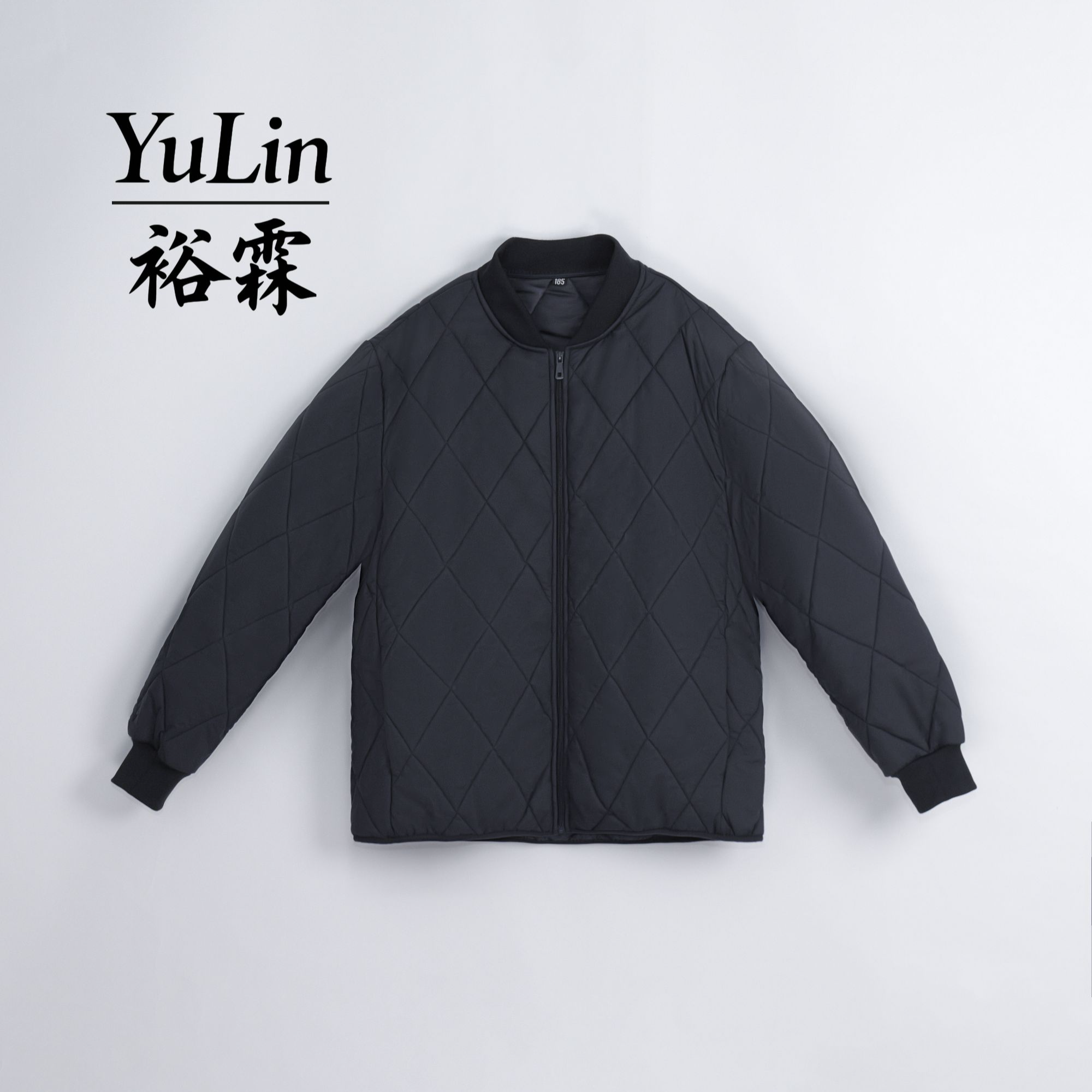 男士短款菱格纹棒球领保暖棉服商务简约百搭休闲外套日常通勤上衣