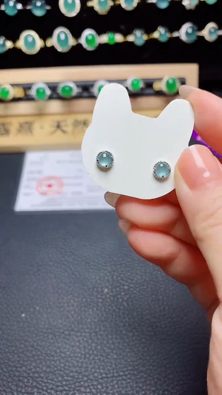 翡翠戒指银S925镶嵌 天然翡翠A货s925银镶