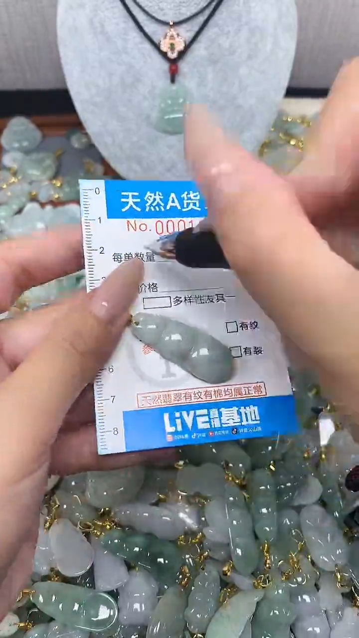 翡翠未镶嵌颈饰净货挂件-1961