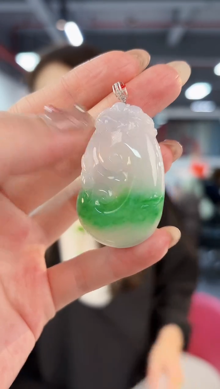 【闪购商品】翡翠颈饰18K金镶嵌缅料A货/支持复检/一件
