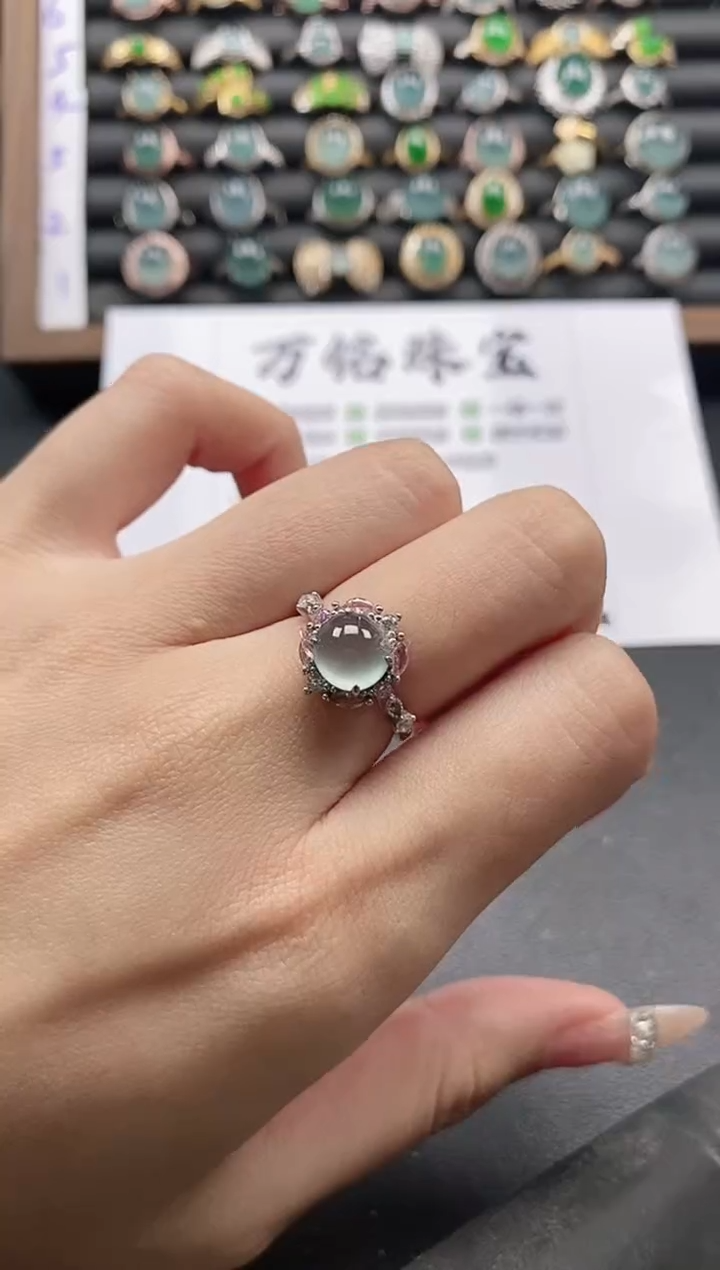 银S925镶嵌戒指翡翠51151