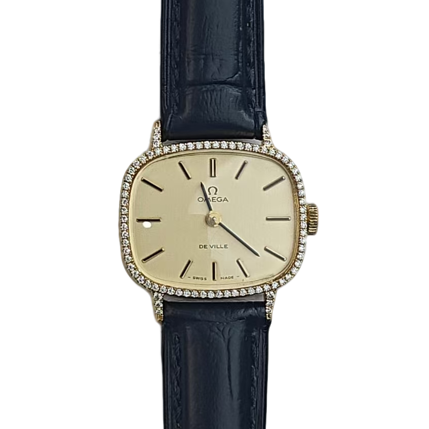 95新 Omega/欧米茄 24mm手动机械MR4019蝶飞系列后钻瑞士名表杏1