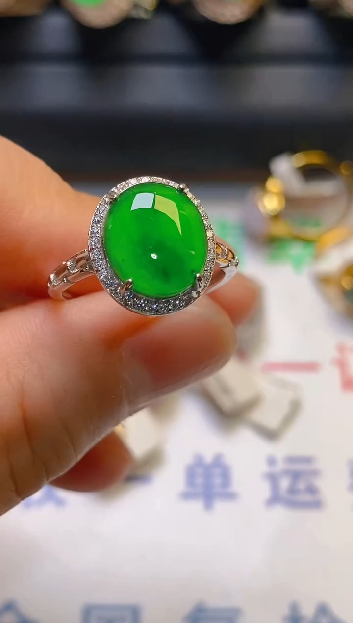 【闪购商品】翡翠耳饰银S925镶嵌天然A货翡翠1