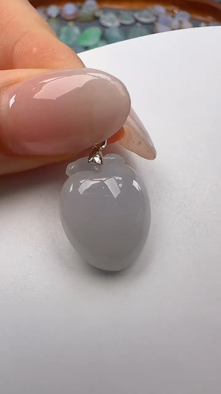 翡翠银S925镶嵌吊坠(不含链)桃子