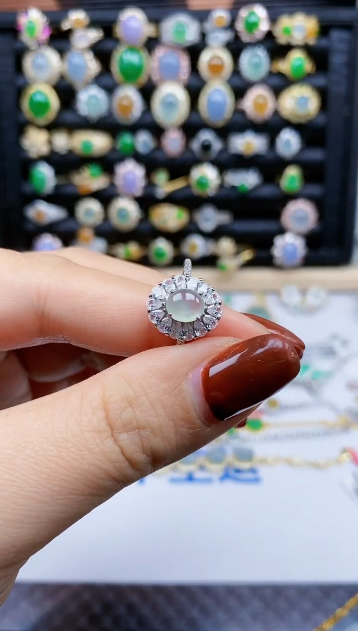 银S925镶嵌戒指翡翠59