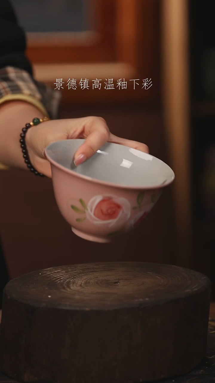 陶瓷景德镇高温釉下手绘陶瓷@L645@