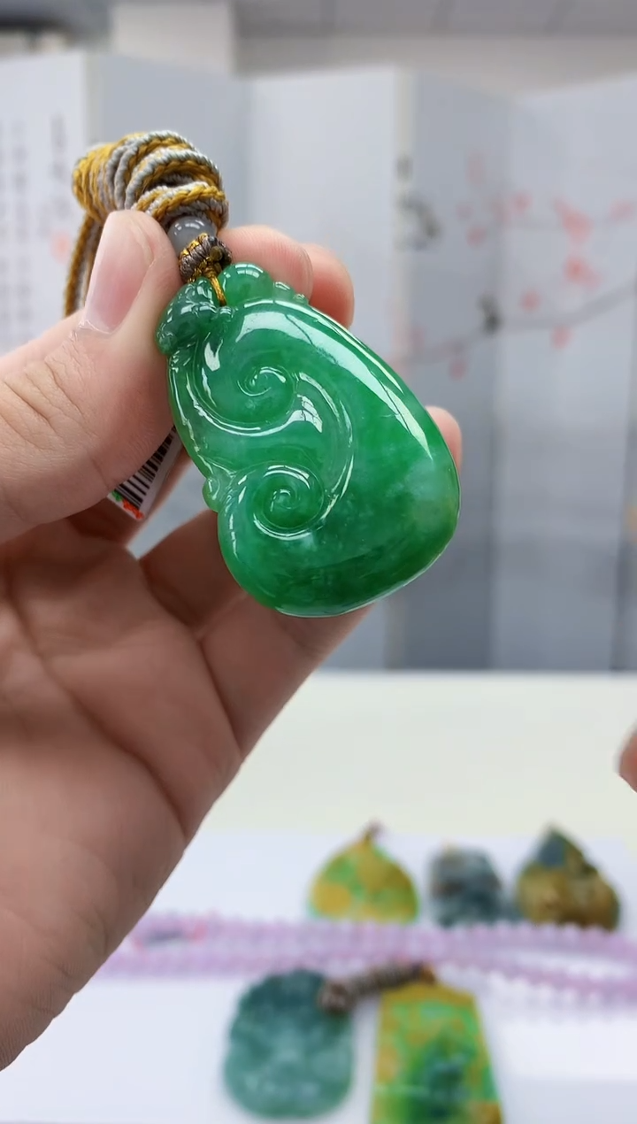 【闪购商品】定制翡翠未镶嵌4852bb-毛货挂件43