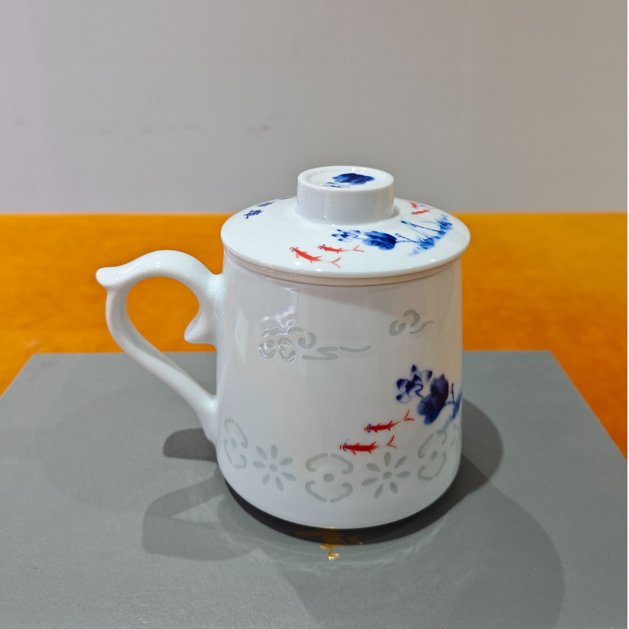 景德镇玲珑办公杯三件套