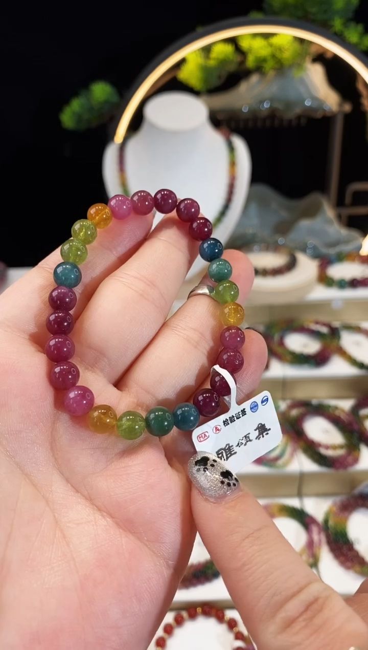 【闪购商品】碧玺手串未镶嵌G2472素圈颜色微差