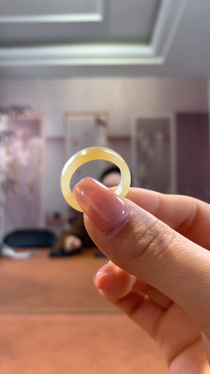 【闪购商品】和田玉戒圈未镶嵌糖白戒圈17