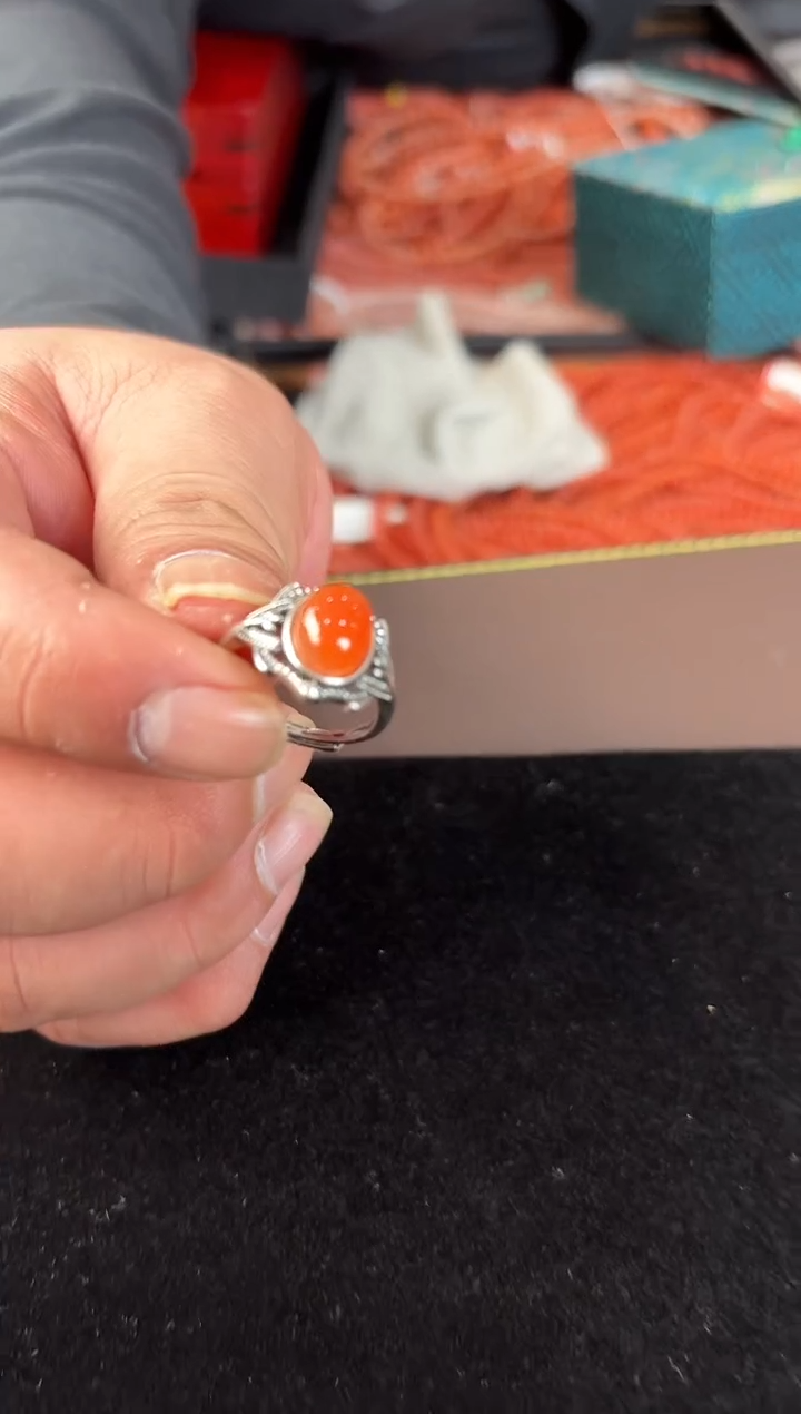 未镶嵌南红玛瑙戒指101086